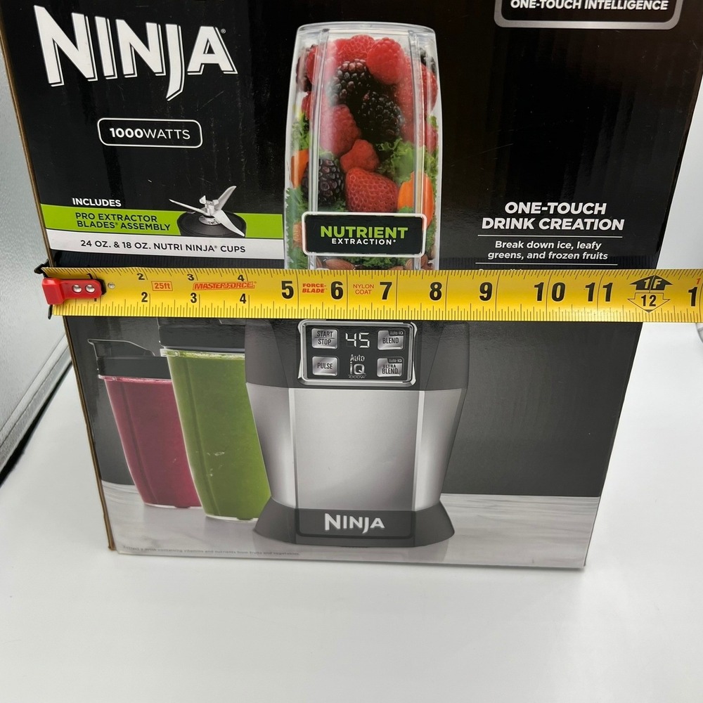 Nutri Ninja Blender BL480 Auto-iQ 1000W Silver Black New 18/24oz Cups - Picture 8 of 12